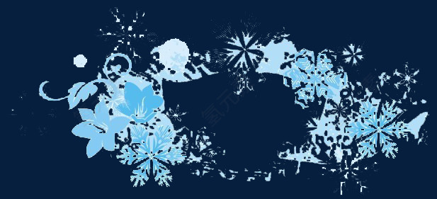 雪花提示框图片素材