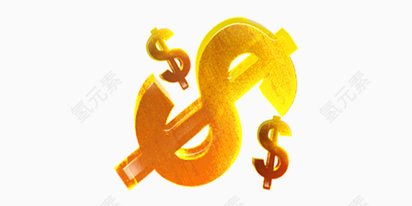 黄色简约美元金融素材