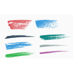 矢量七彩粉笔线条