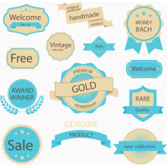 矢量销售蓝色标签