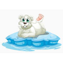 冰川上的可爱小熊