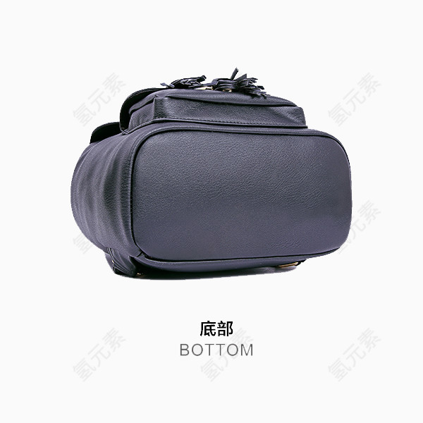 学院风双肩女包灰色流苏包底面