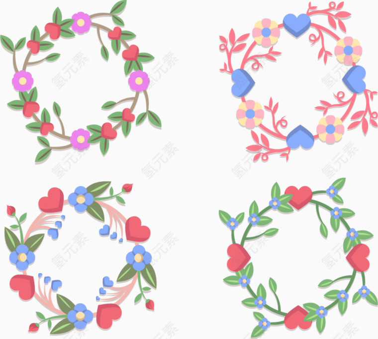小清新情人节花环