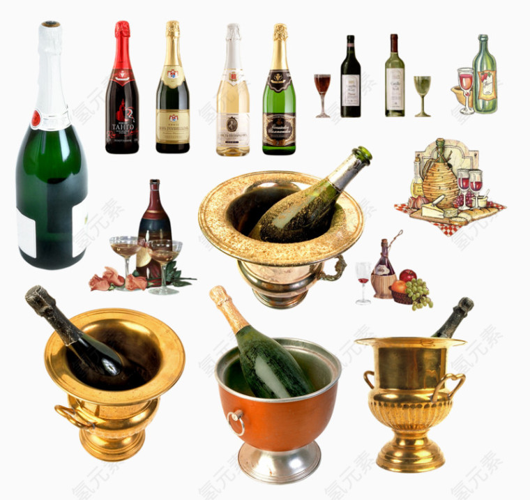 多种酒瓶