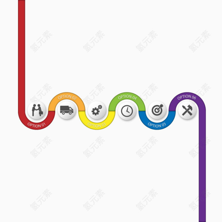 矢量PPT流程图