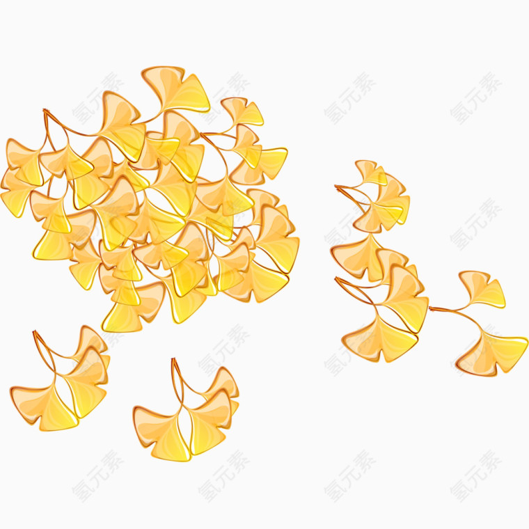 金黄色的叶子设计装饰
