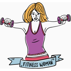 矢量卡通锻炼的女孩