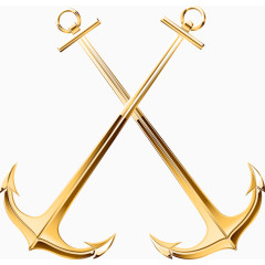 矢量手绘金色船锚