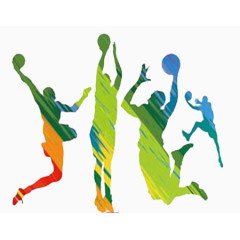 水彩篮球运动员