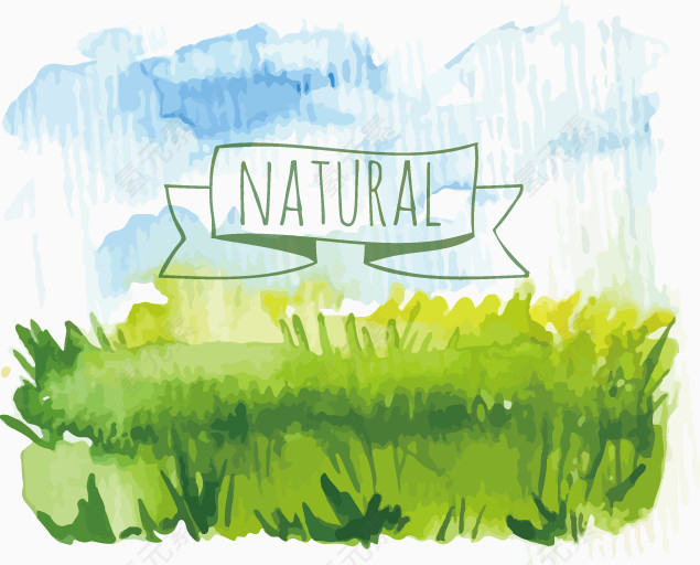 自然水彩元素