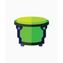 黄绿色简洁鼓素材