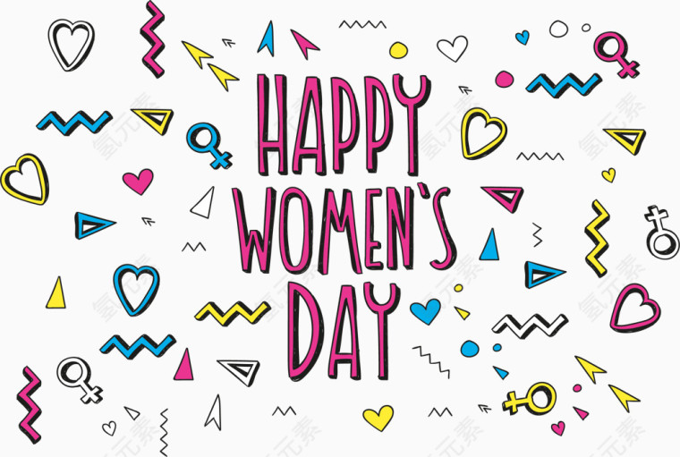 几何彩色图案妇女节