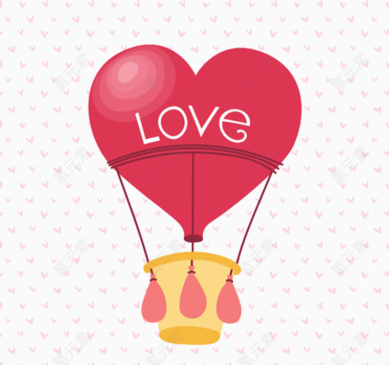 热气球爱心浪漫告白背景