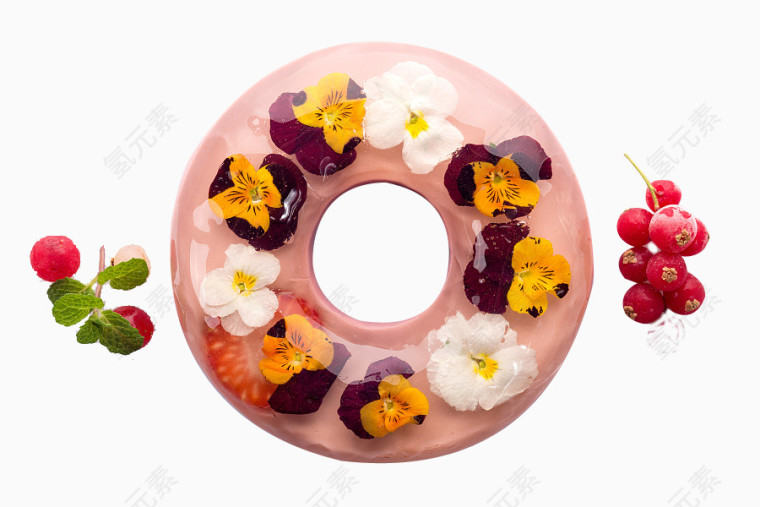 鲜花布丁甜甜圈