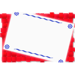 红色竹编装饰背景边框