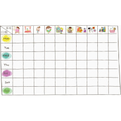 手绘课程表矢量图