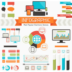 ppt专用图表数据表素材矢量