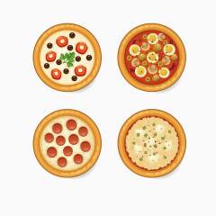 多种口味披萨png免抠素材