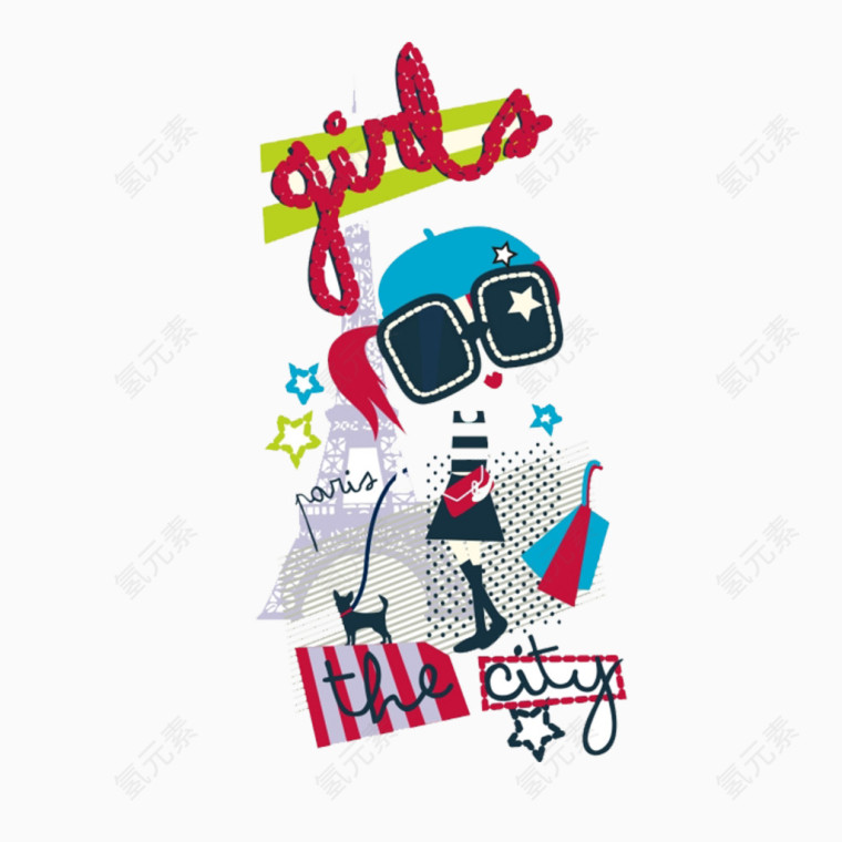 女童弹力T恤图案