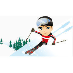 雪天雪地滑雪冬季旅游素材