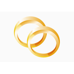 矢量钻戒对戒指环求婚黄色