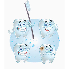 快乐的卡通牙齿