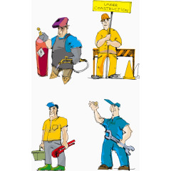 卡通工人人物素材.