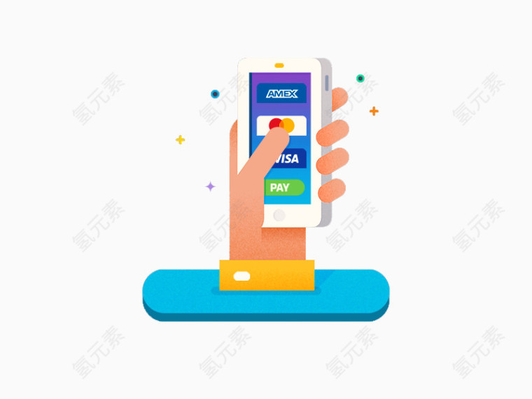 扁平化手拿手机