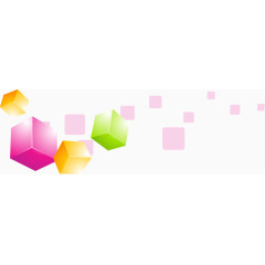 抽象炫彩七彩几何立体方块