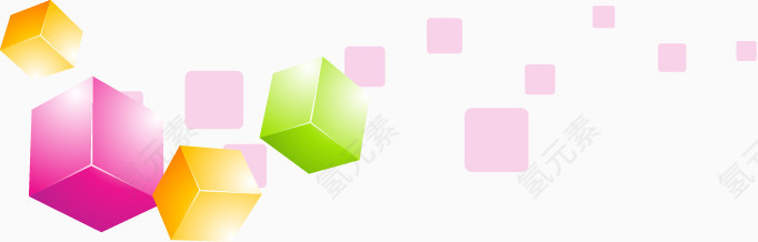 抽象炫彩七彩几何立体方块