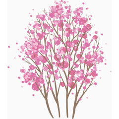 春季樱花树PNG矢量素材