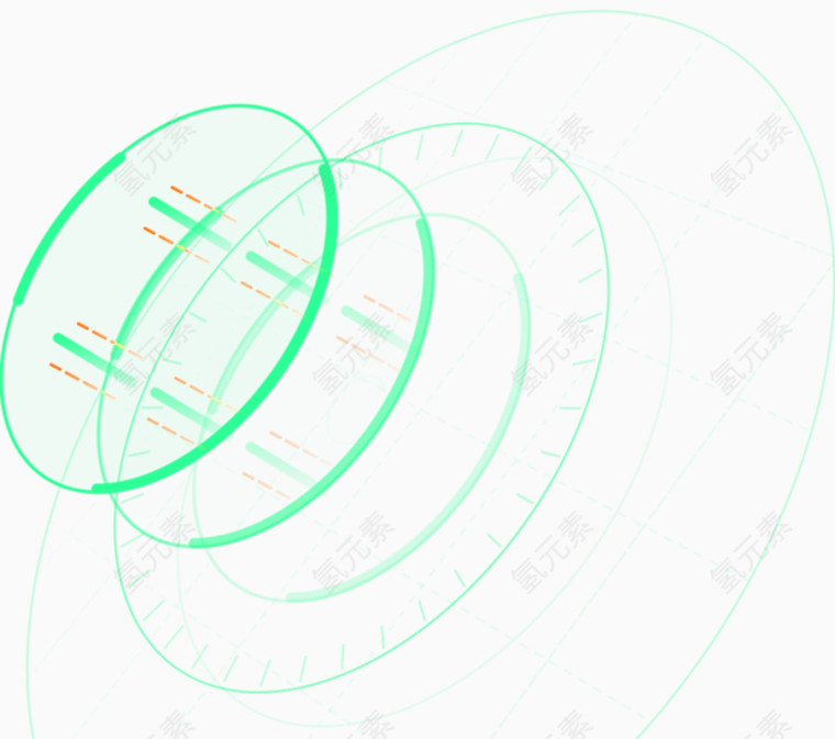 蓝色科技感线条元素