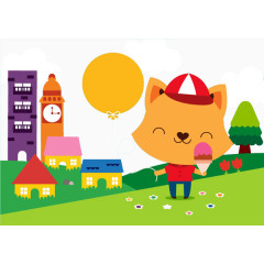 卡通卡通旅游度假小狗旅游度假小狗度假小狗