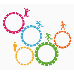 幻灯片齿轮卡通人物