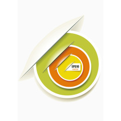 圆环 矢量图  装饰图案 绿色橙色 小清新