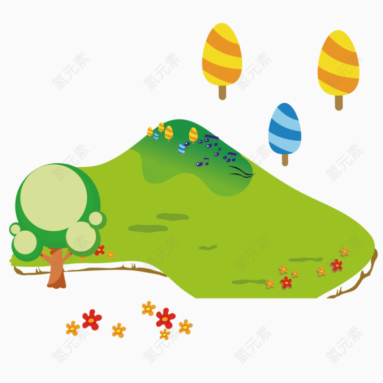 矢量绿色装饰草地