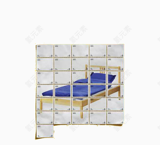 创意木床拼接海报