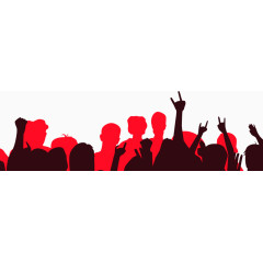 人物欢乐手绘剪影免抠素材