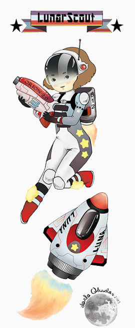 航空装备的女孩子