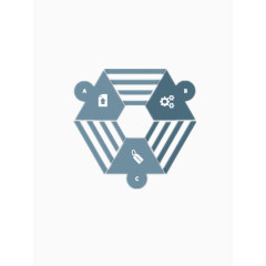 灰色现代质感六边形分点元素