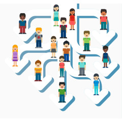 站在分叉箭头上的人群