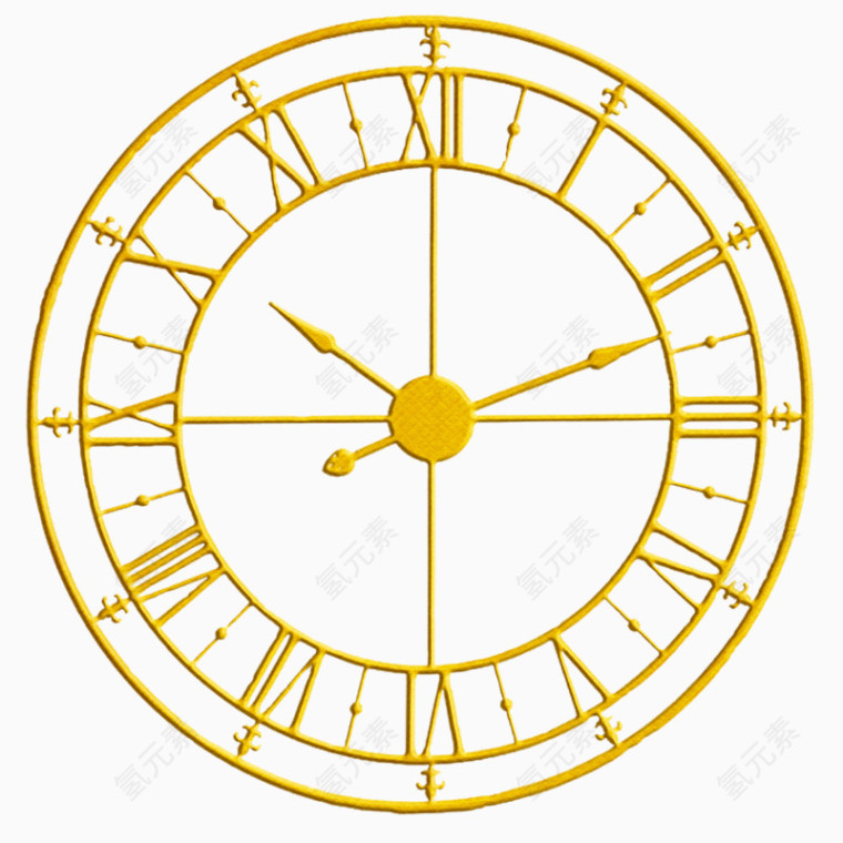 金色罗马数字钟表