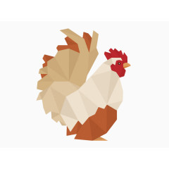 几何公鸡插画