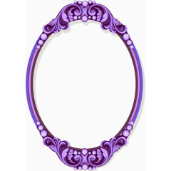 矢量手绘紫色花纹边框