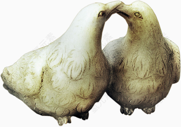 一对鸽子摆件饰物