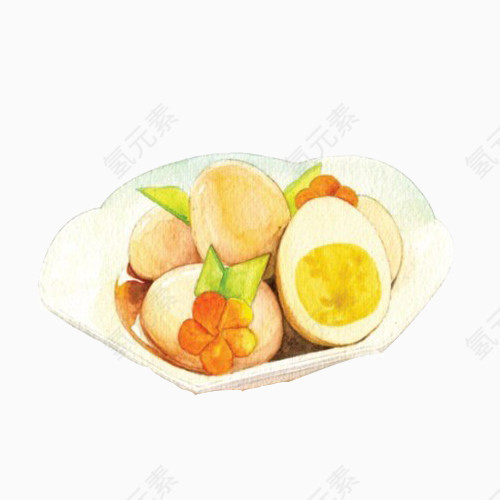 茶叶蛋手绘画素材图片