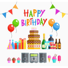 生日派对庆祝卡通素材