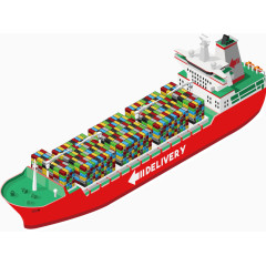 矢量创意设计横向邮轮运输图