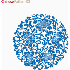 蓝色中国风花纹