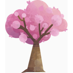 粉色樱花树矢量素材